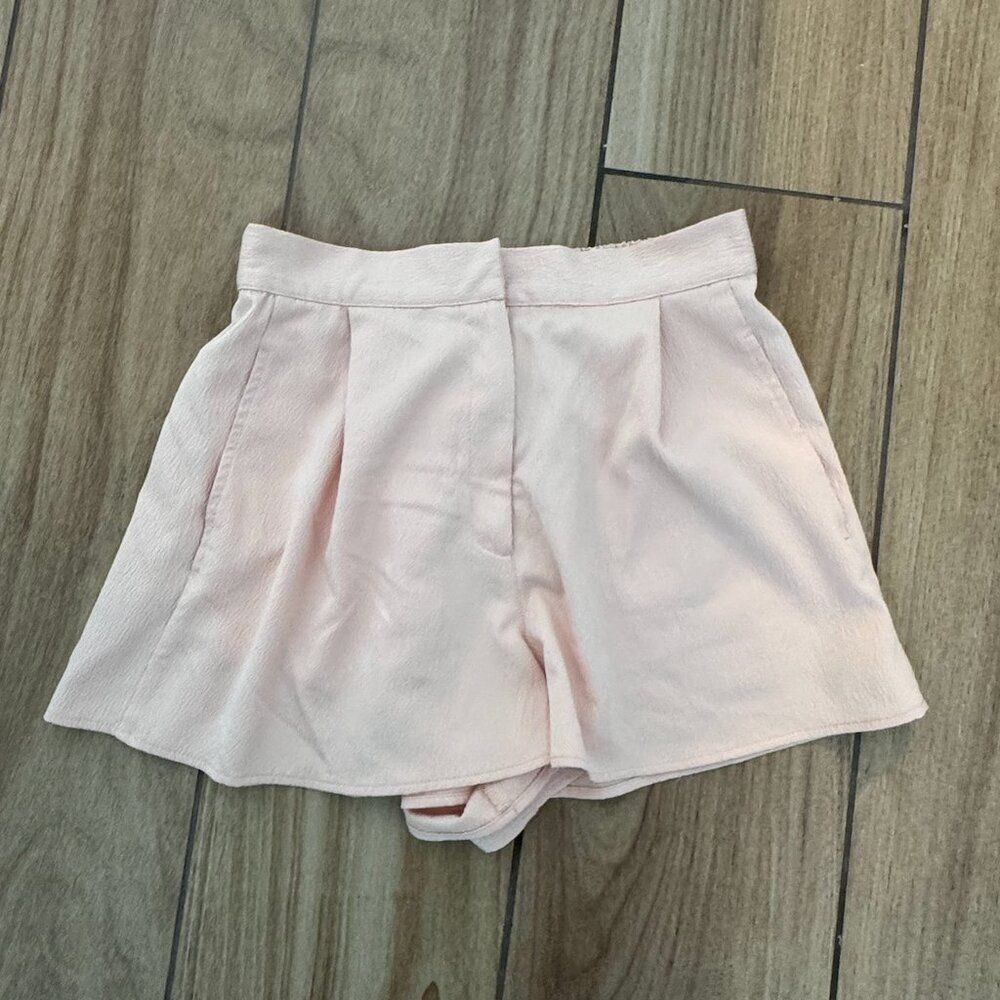 Womens TOPSHOP Boutique High Waisted Shorts Peach Blush Pulll On Size 4 Small